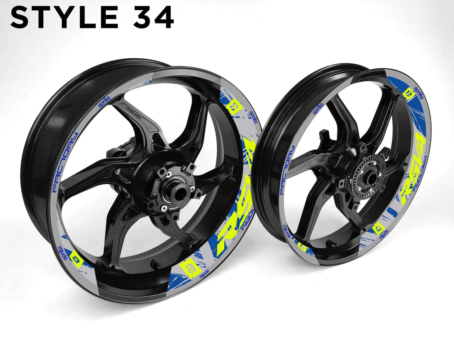Aprilia RSV4 Motorcycle Half Wheels Rim Wrap Decal Sticker Kit - Speed Army