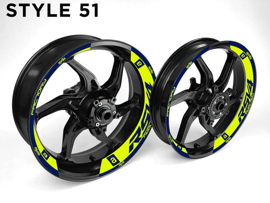 Aprilia RSV4 Motorcycle Half Wheels Rim Wrap Decal Sticker Kit - Speed Army