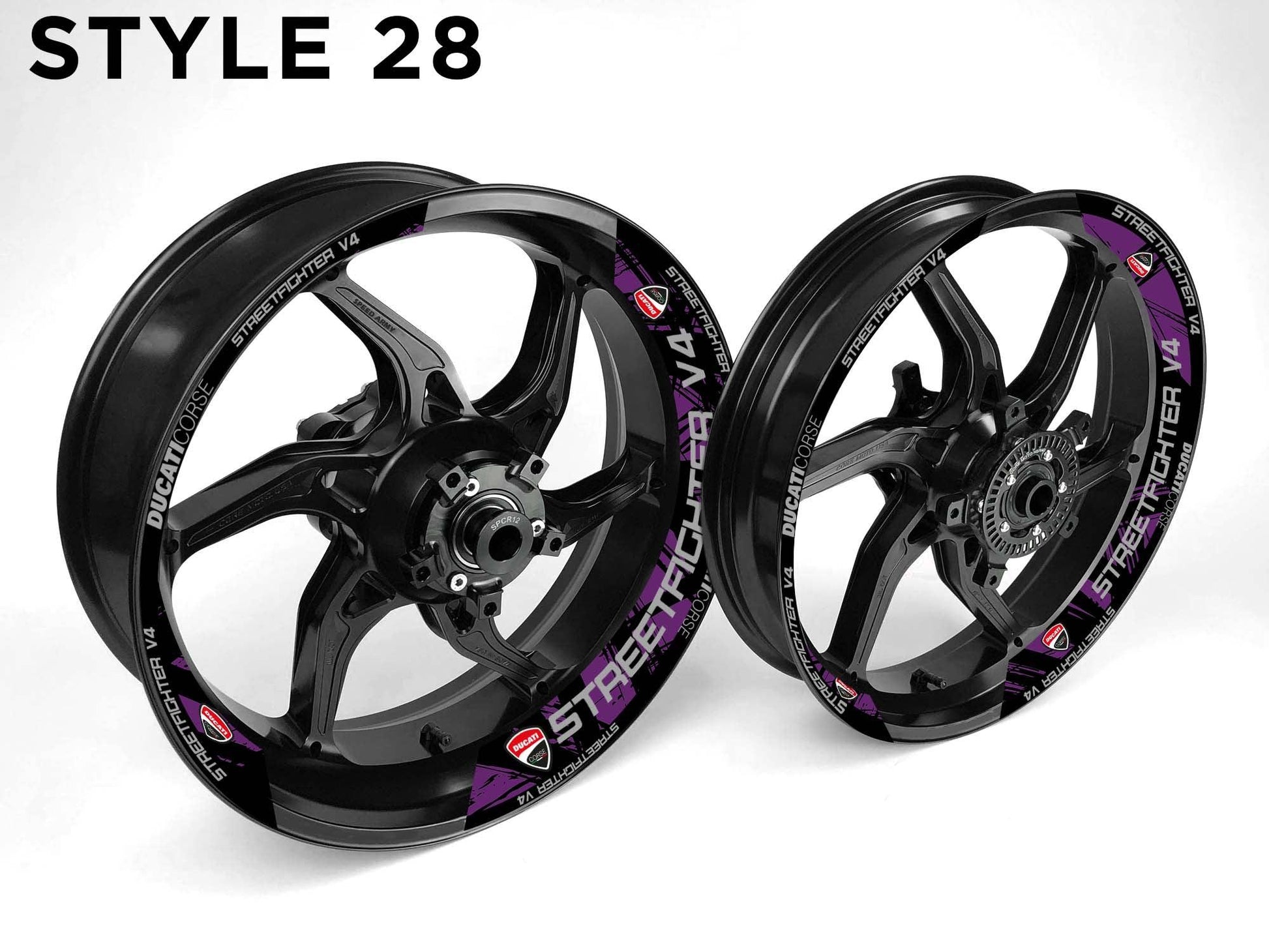 Ducati Streetfighter V4 Motorcycle Half Wheels Rim Wrap Decal Sticker Kit - Speed Army