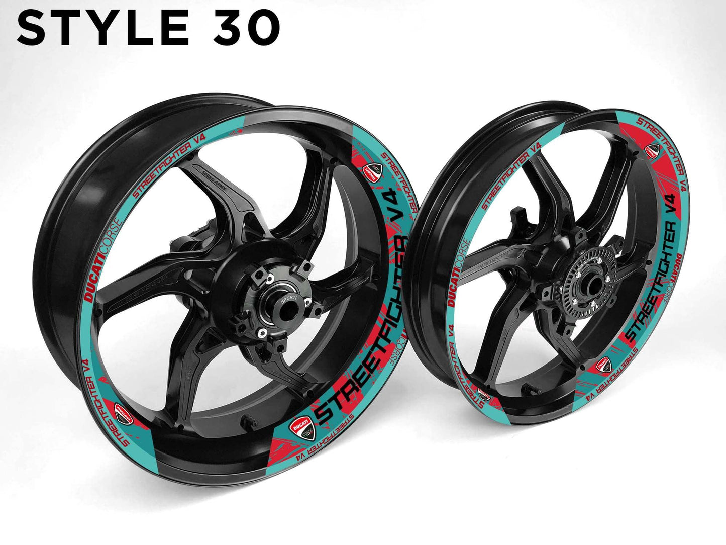 Ducati Streetfighter V4 Motorcycle Half Wheels Rim Wrap Decal Sticker Kit - Speed Army