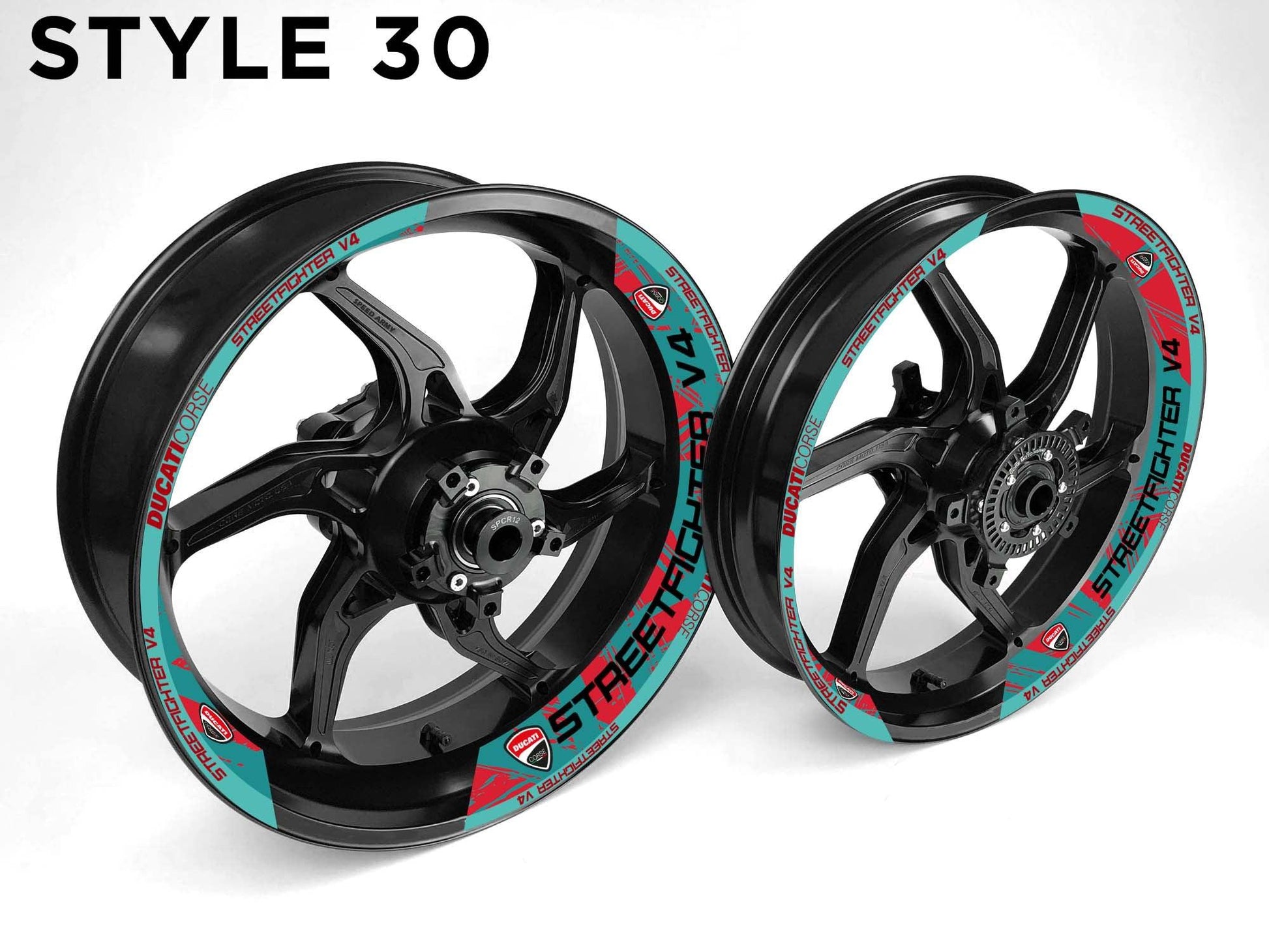 Ducati Streetfighter V4 Motorcycle Half Wheels Rim Wrap Decal Sticker Kit - Speed Army