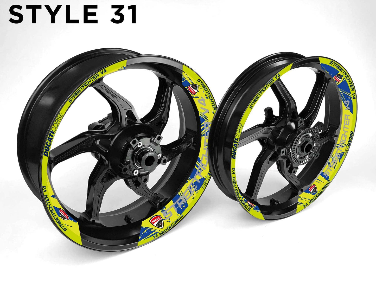 Ducati Streetfighter V4 Motorcycle Half Wheels Rim Wrap Decal Sticker Kit - Speed Army