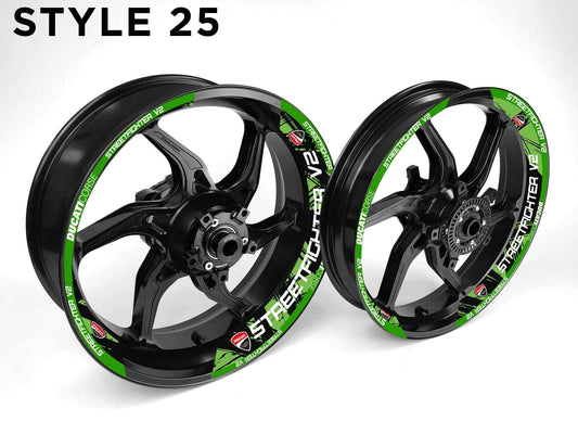 Ducati Streetfighter V2 Motorcycle Half Wheels Rim Wrap Decal Sticker Kit - Speed Army