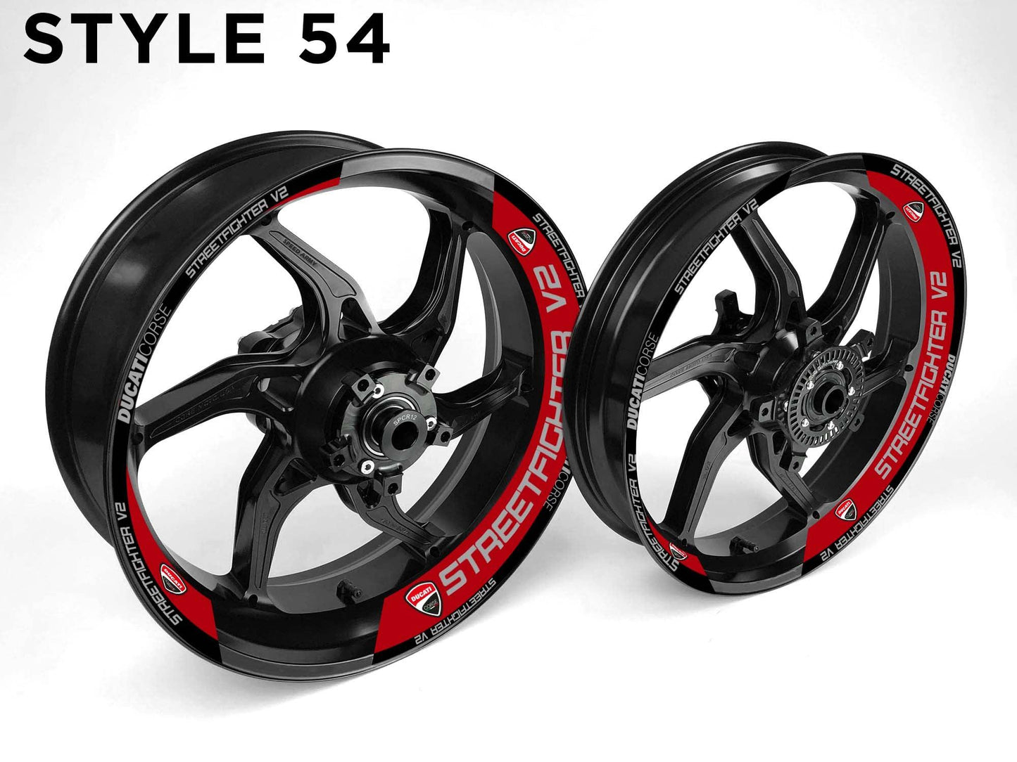 Ducati Streetfighter V2 Motorcycle Half Wheels Rim Wrap Decal Sticker Kit - Speed Army