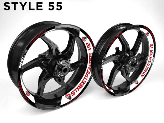 Ducati Streetfighter V2 Motorcycle Half Wheels Rim Wrap Decal Sticker Kit - Speed Army