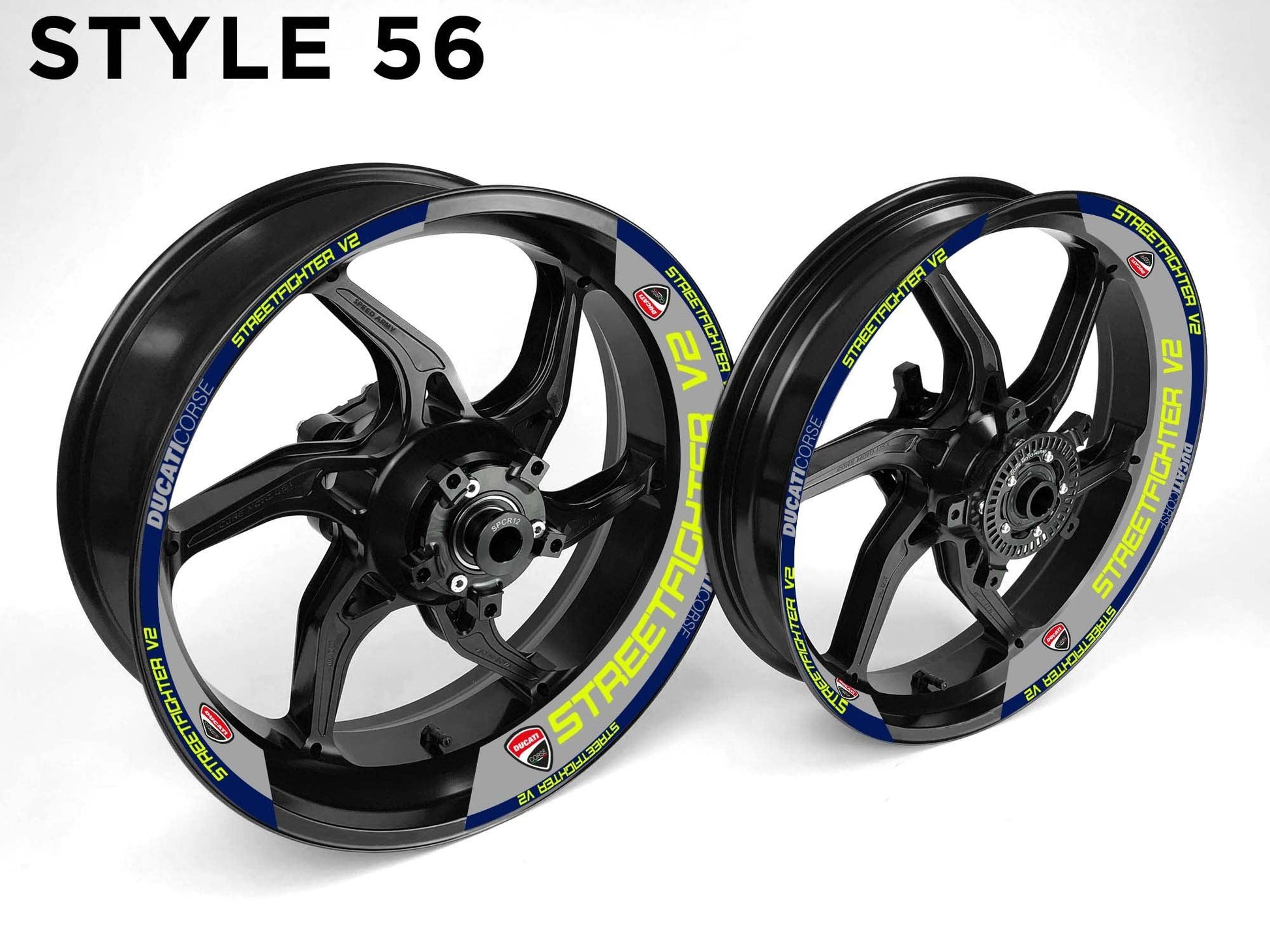 Ducati Streetfighter V2 Motorcycle Half Wheels Rim Wrap Decal Sticker Kit - Speed Army