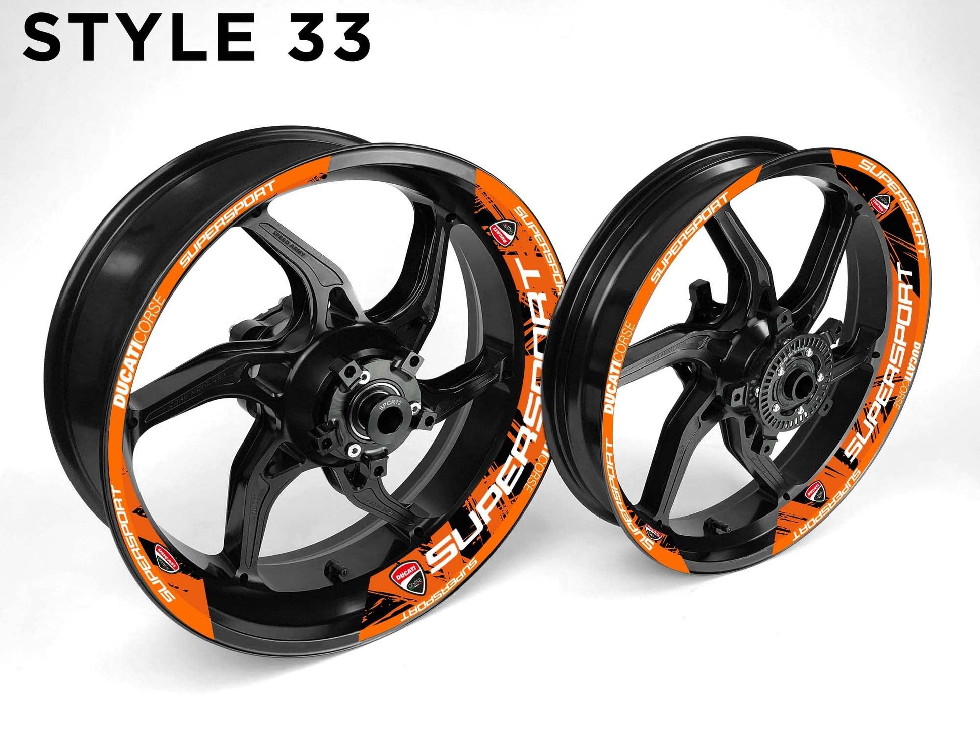 Ducati Supersport Motorcycle Half Wheels Rim Wrap Decal Sticker Kit - Speed Army