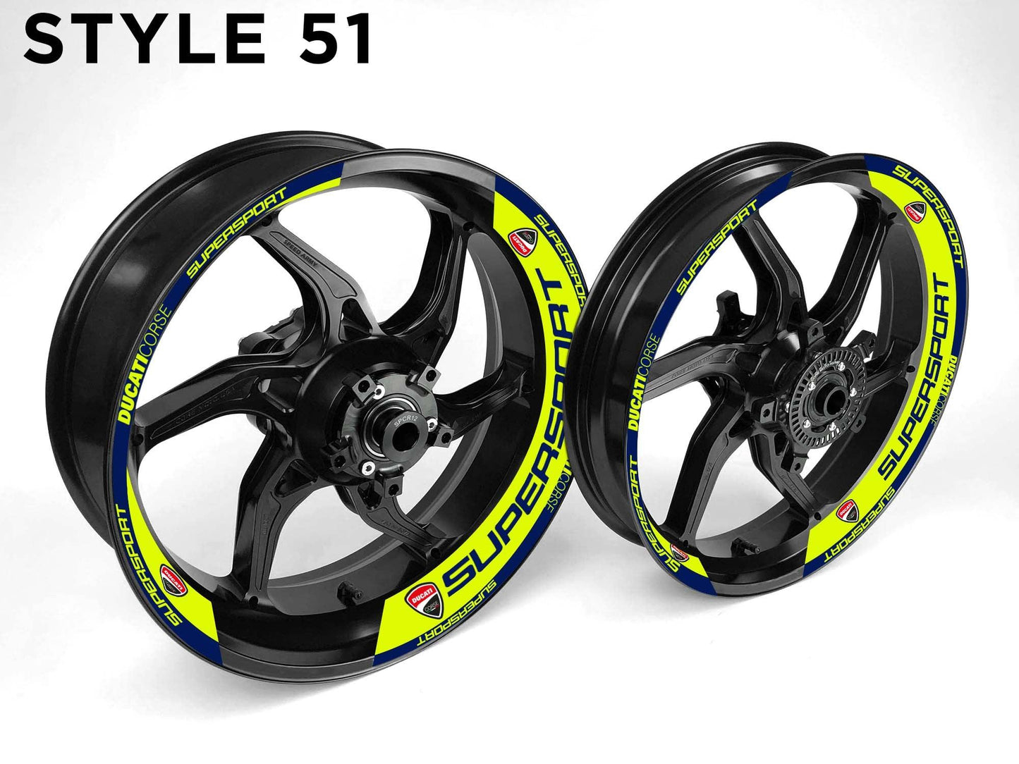 Ducati Supersport Motorcycle Half Wheels Rim Wrap Decal Sticker Kit - Speed Army