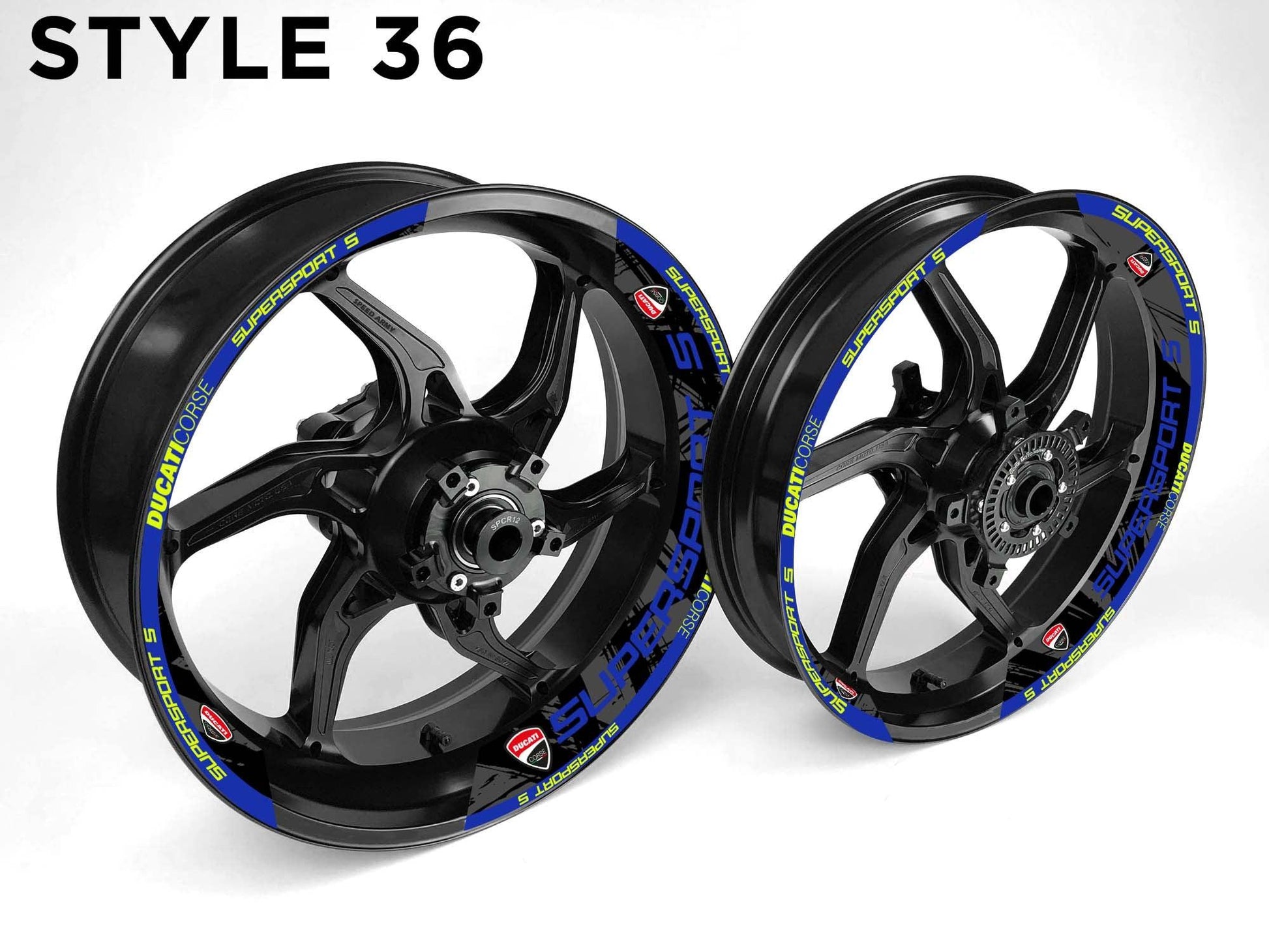 Ducati Supersport S Motorcycle Half Wheels Rim Wrap Decal Sticker Kit - Speed Army