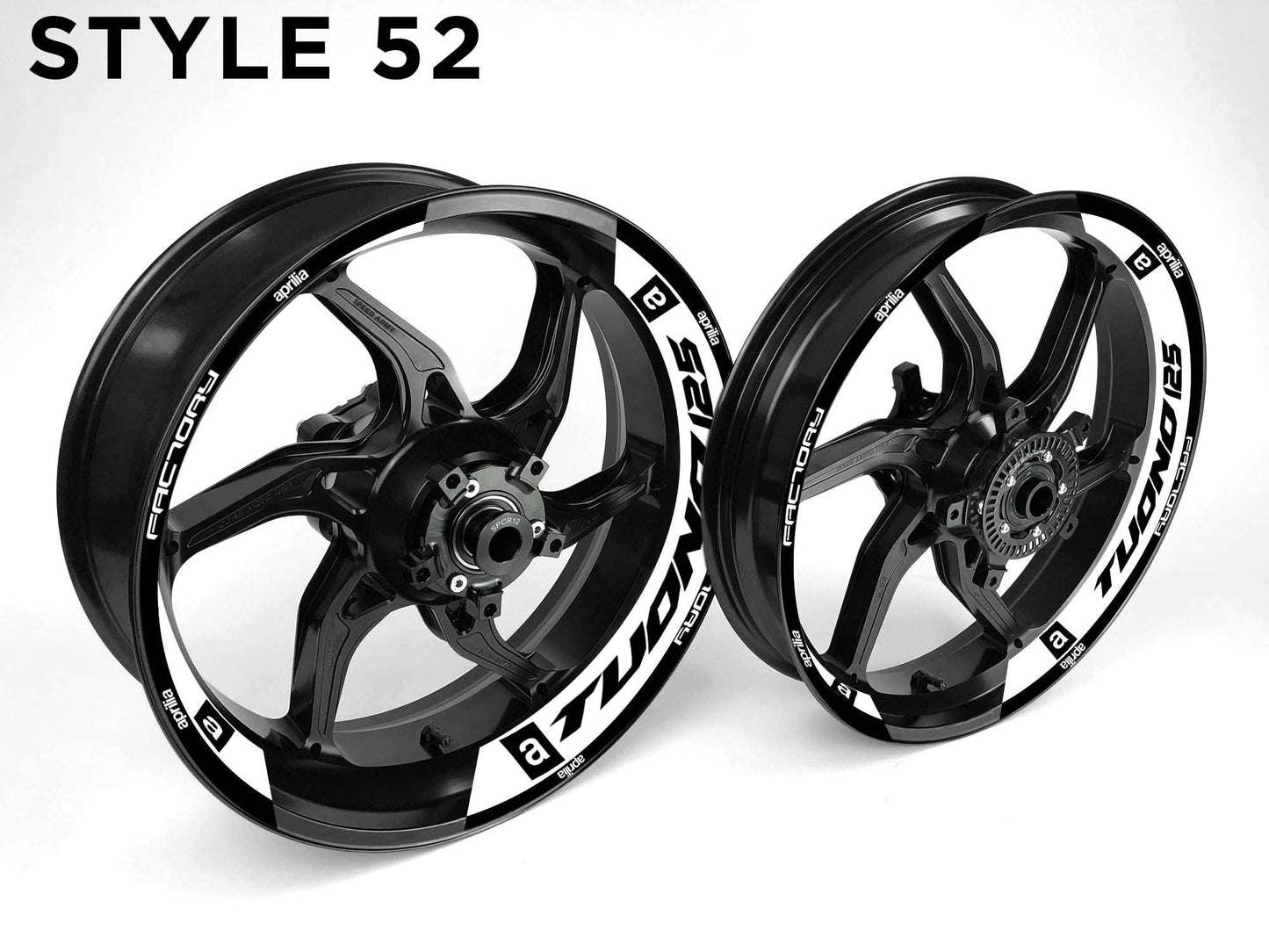Aprilia Tuono 125 Motorcycle Half Wheels Rim Wrap Decal Sticker Kit - Speed Army