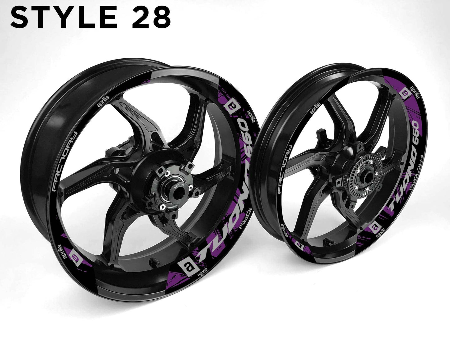 Aprilia Tuono 660 Motorcycle Half Wheels Rim Wrap Decal Sticker Kit - Speed Army
