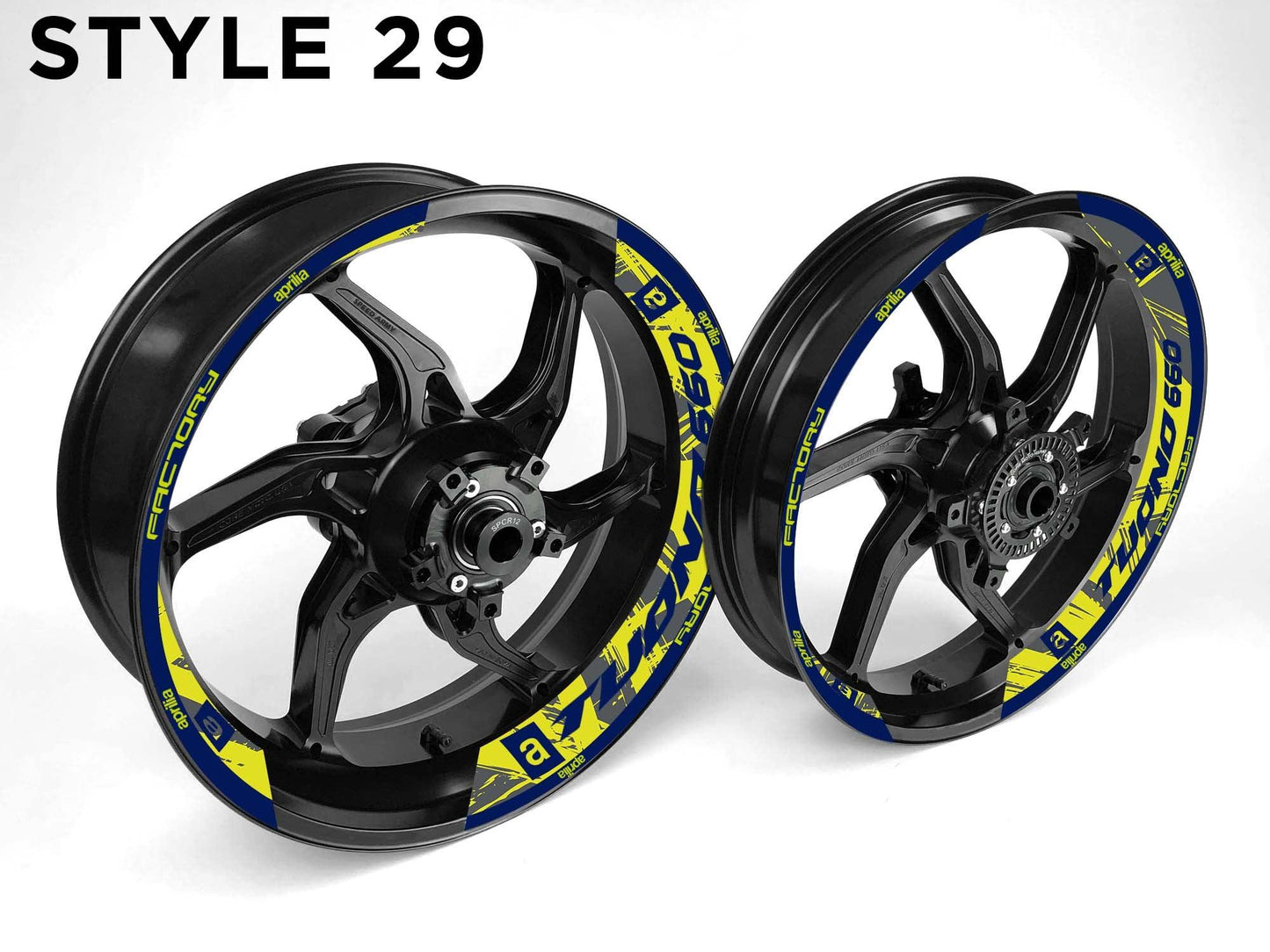 Aprilia Tuono 660 Motorcycle Half Wheels Rim Wrap Decal Sticker Kit - Speed Army
