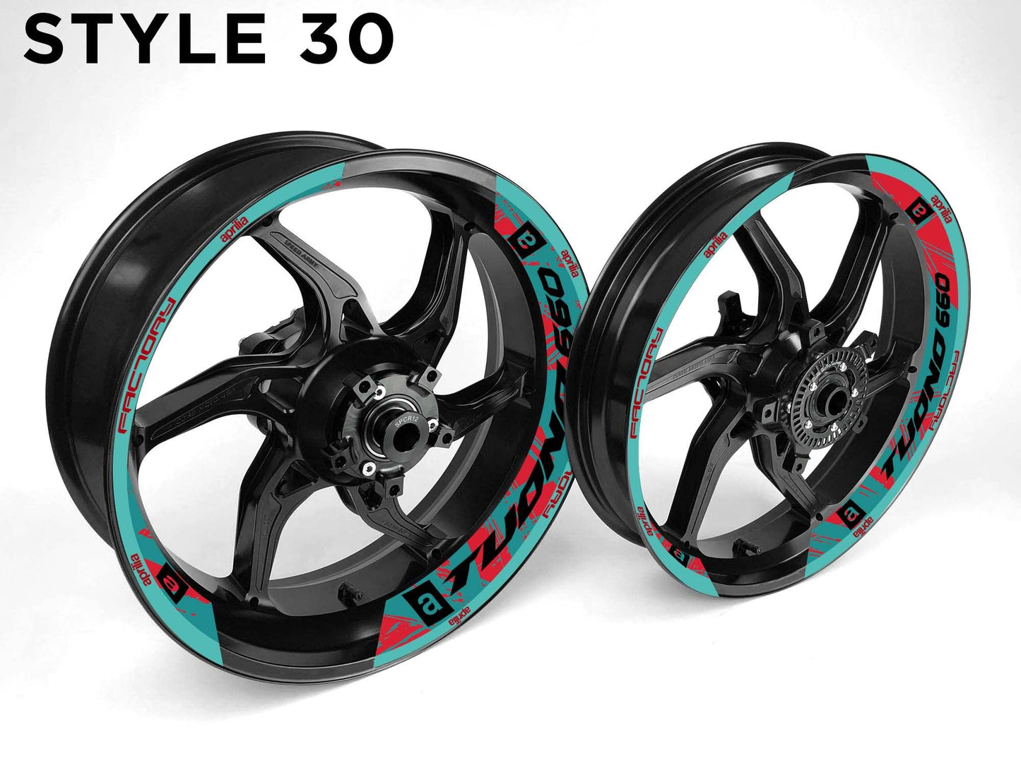 Aprilia Tuono 660 Motorcycle Half Wheels Rim Wrap Decal Sticker Kit - Speed Army