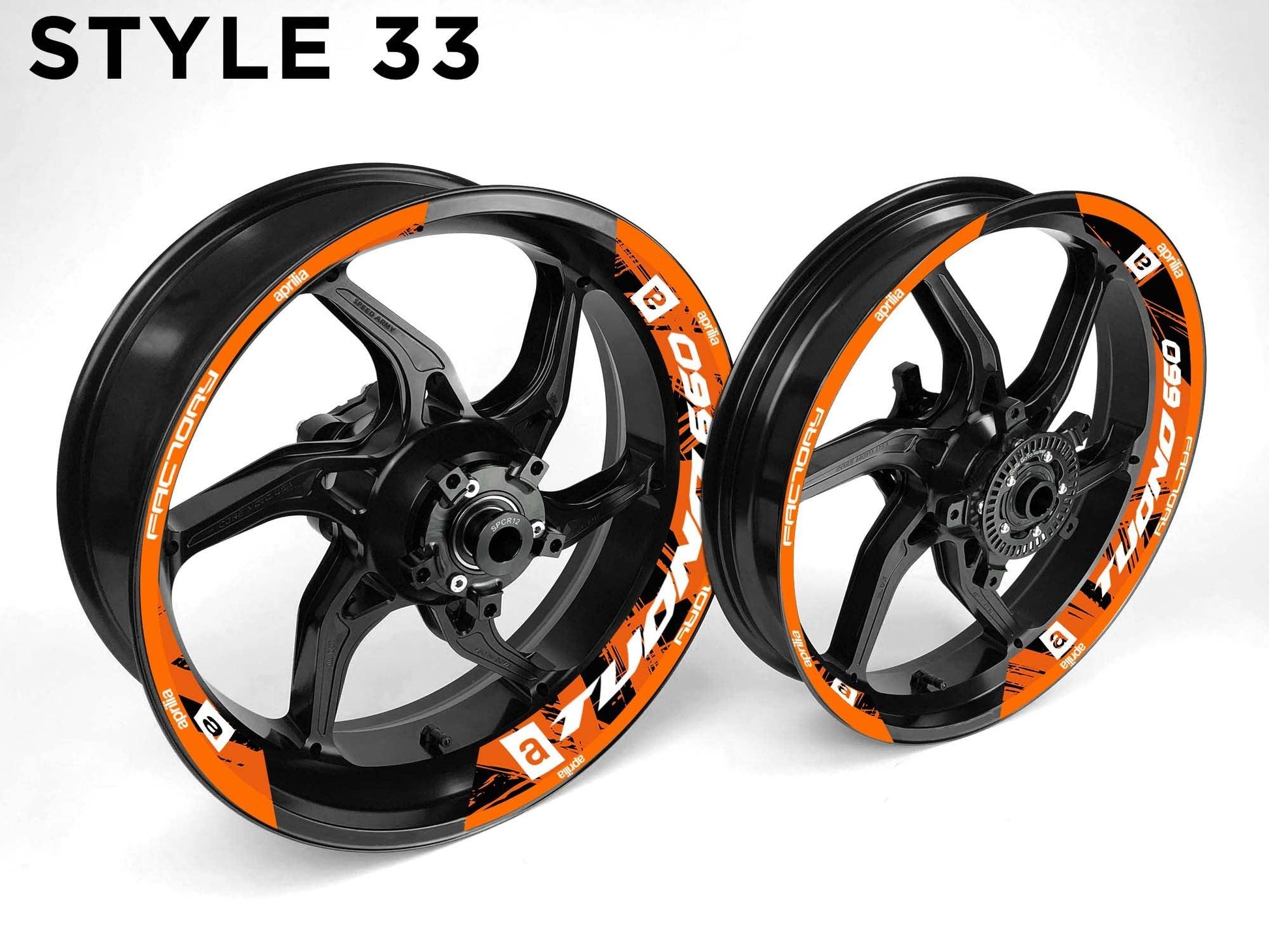 Aprilia Tuono 660 Motorcycle Half Wheels Rim Wrap Decal Sticker Kit - Speed Army