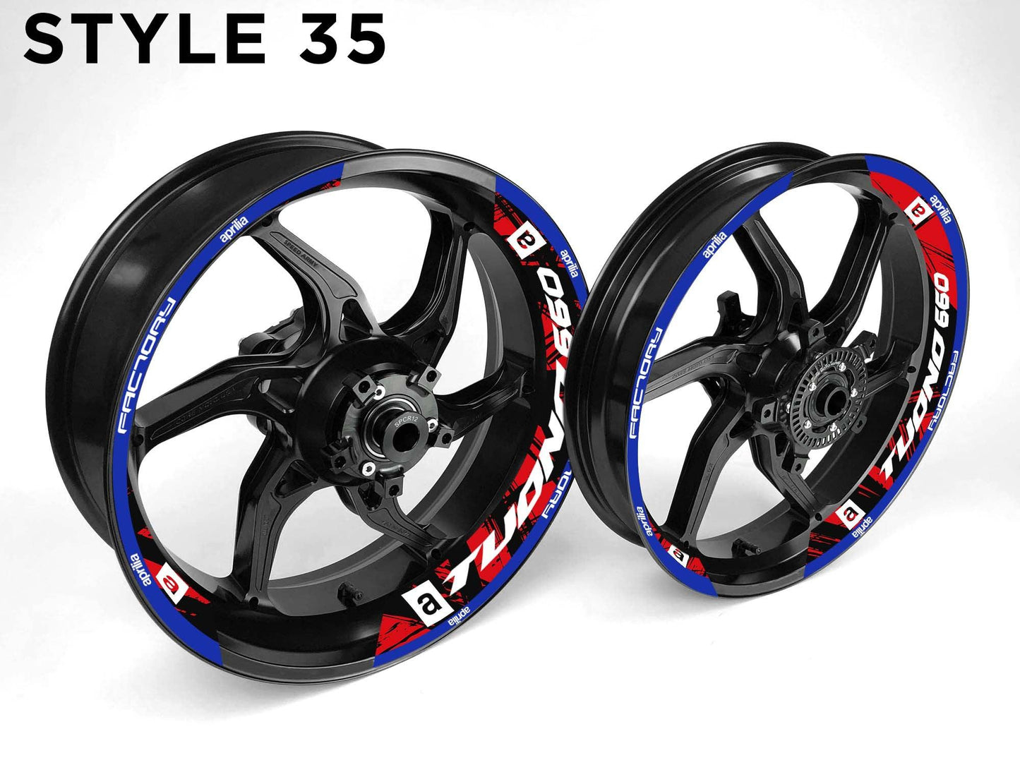 Aprilia Tuono 660 Motorcycle Half Wheels Rim Wrap Decal Sticker Kit - Speed Army