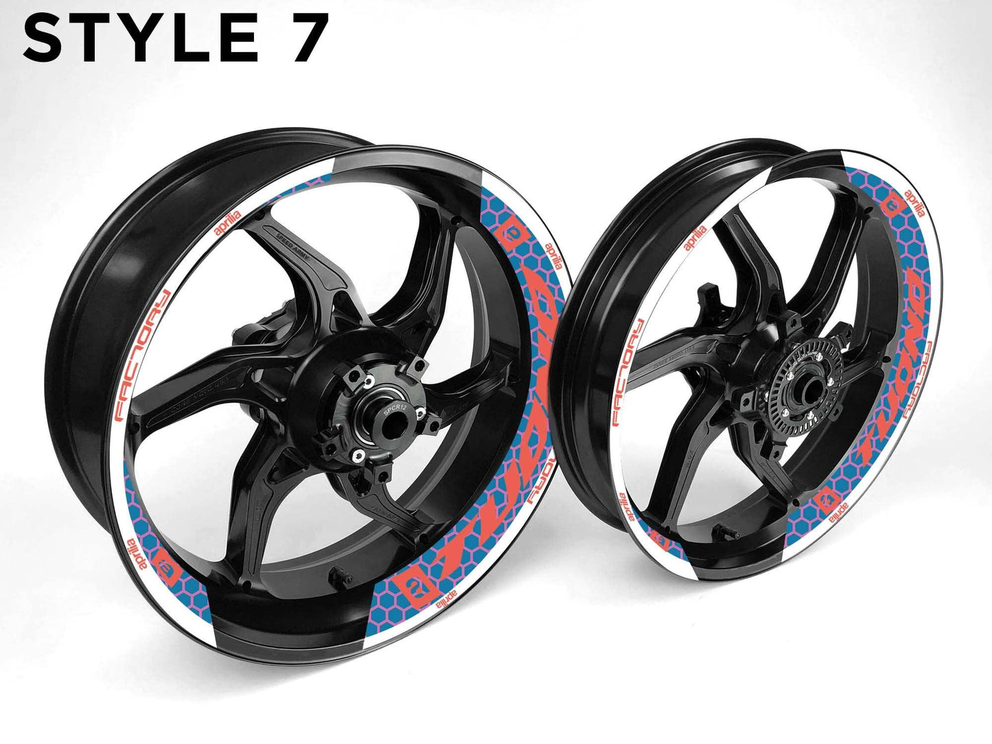 Aprilia Tuono Motorcycle Half Wheels Rim Wrap Decal Sticker Kit - Speed Army