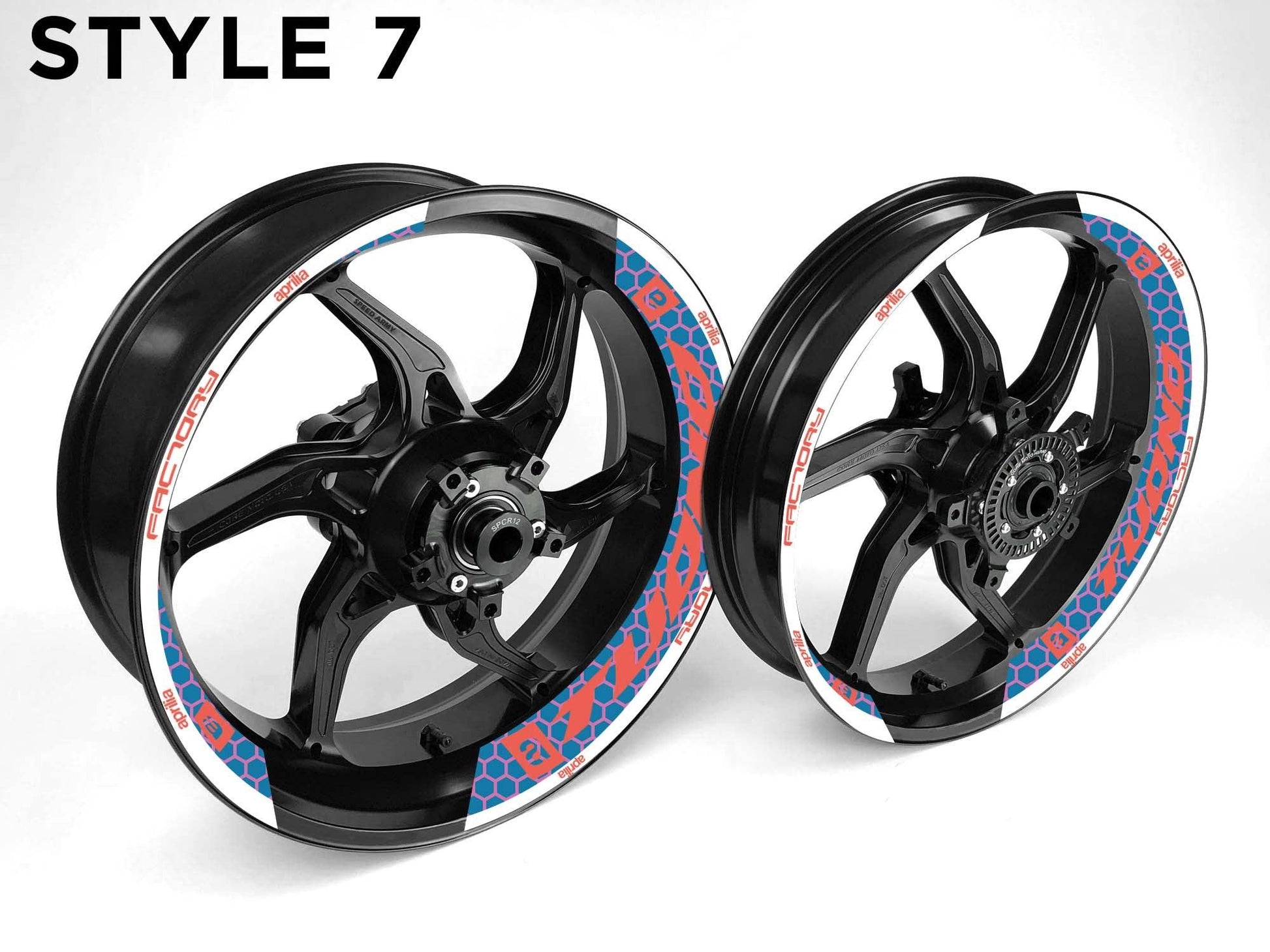 Aprilia Tuono Motorcycle Half Wheels Rim Wrap Decal Sticker Kit - Speed Army