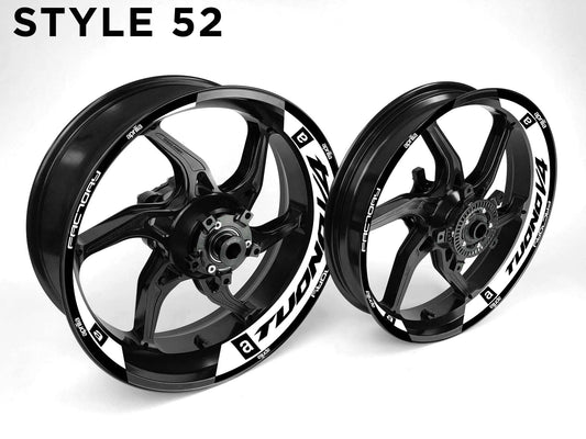 Aprilia Tuono V4 Motorcycle Half Wheels Rim Wrap Decal Sticker Kit - Speed Army
