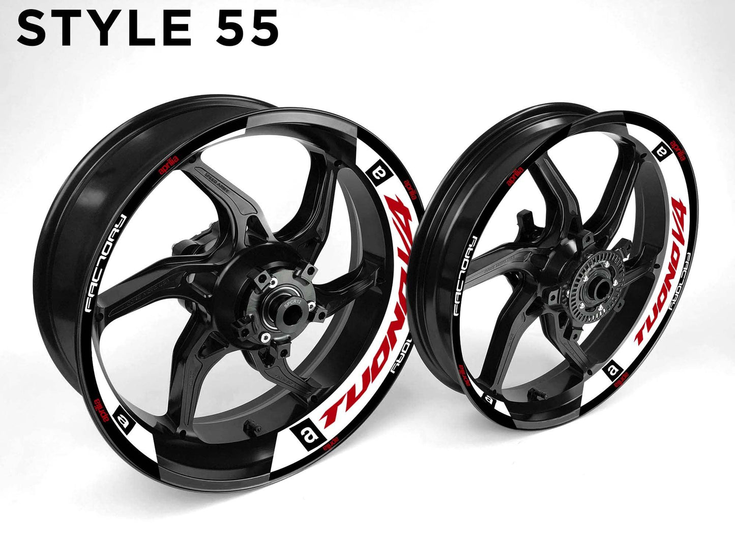 Aprilia Tuono V4 Motorcycle Half Wheels Rim Wrap Decal Sticker Kit - Speed Army