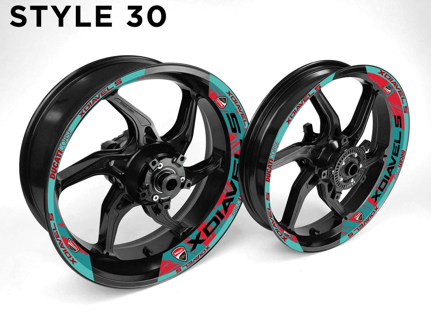 Ducati X Diavel S Motorcycle Half Wheels Rim Wrap Decal Sticker Kit - Speed Army