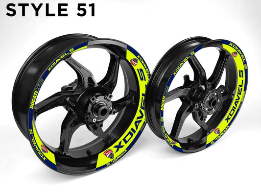 Ducati X Diavel S Motorcycle Half Wheels Rim Wrap Decal Sticker Kit - Speed Army