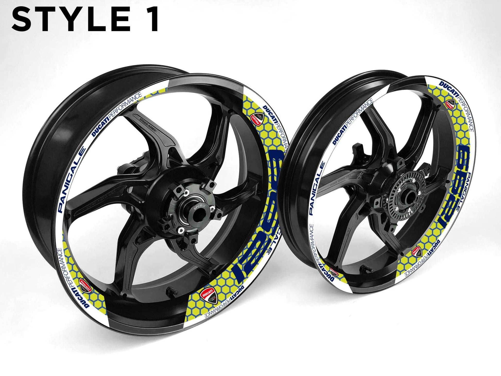 Ducati 1299 Motorcycle Half Wheels Rim Wrap Decal Sticker Kit - Speed Army