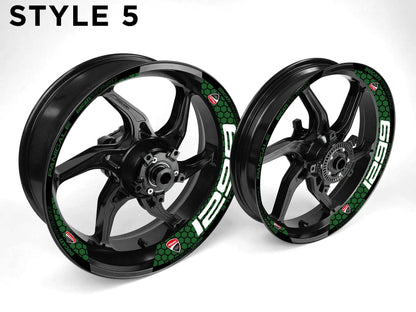 Ducati 1299 Motorcycle Half Wheels Rim Wrap Decal Sticker Kit - Speed Army