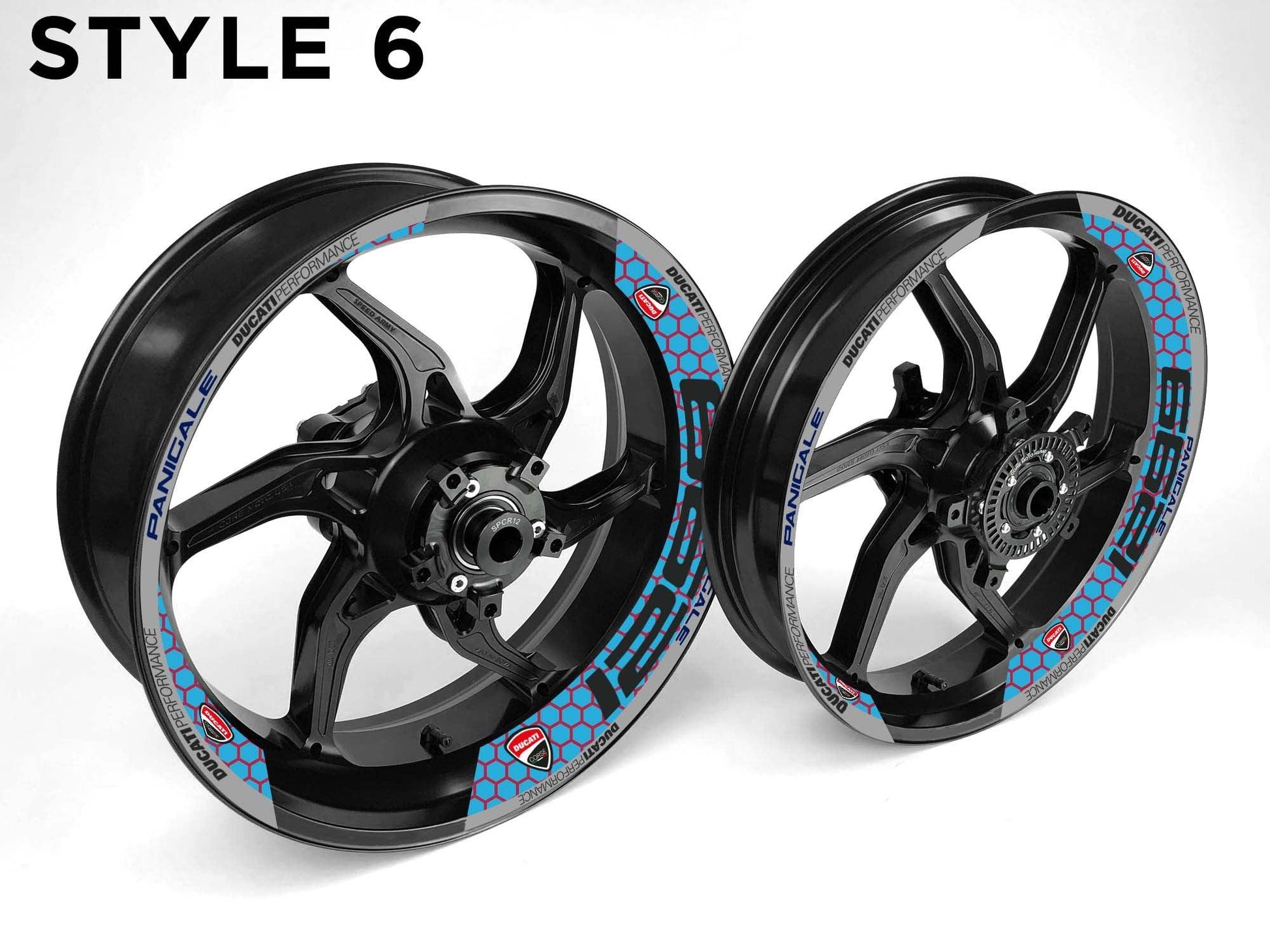 Ducati 1299 Motorcycle Half Wheels Rim Wrap Decal Sticker Kit - Speed Army