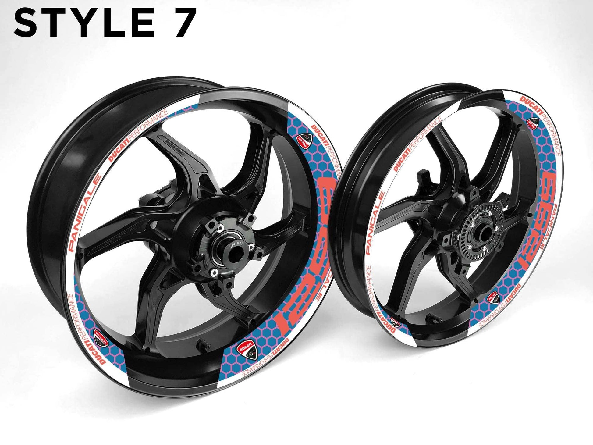 Ducati 1299 Motorcycle Half Wheels Rim Wrap Decal Sticker Kit - Speed Army