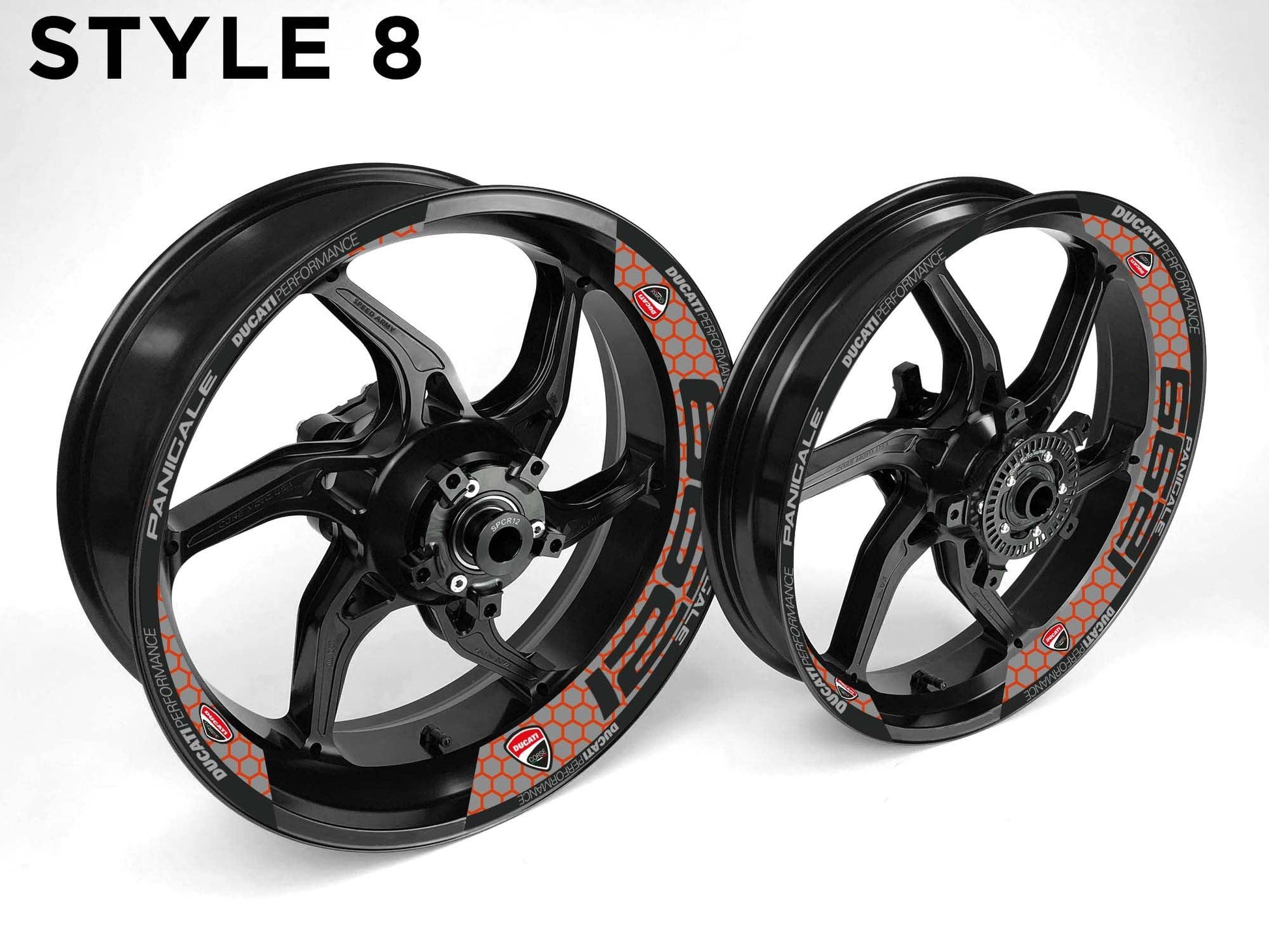 Ducati 1299 Motorcycle Half Wheels Rim Wrap Decal Sticker Kit - Speed Army