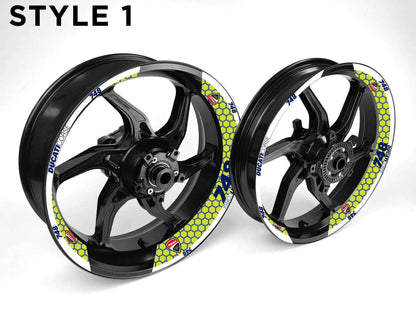 Ducati 748 Motorcycle Half Wheels Rim Wrap Decal Sticker Kit - Speed Army