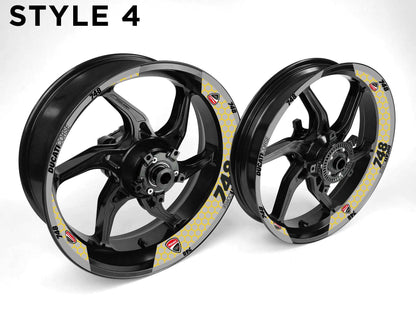 Ducati 748 Motorcycle Half Wheels Rim Wrap Decal Sticker Kit - Speed Army
