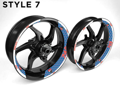 Ducati 748 Motorcycle Half Wheels Rim Wrap Decal Sticker Kit - Speed Army