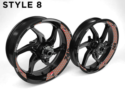 Ducati 748 Motorcycle Half Wheels Rim Wrap Decal Sticker Kit - Speed Army