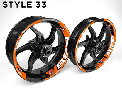 Ducati 889 Motorcycle Half Wheels Rim Wrap Decal Sticker Kit - Speed Army