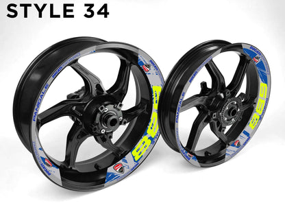 Ducati 889 Motorcycle Half Wheels Rim Wrap Decal Sticker Kit - Speed Army