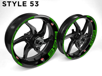 Ducati 899 Motorcycle Half Wheels Rim Wrap Decal Sticker Kit - Speed Army