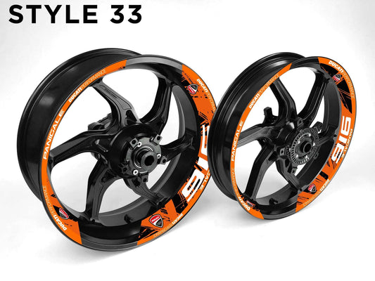 Ducati 916 Motorcycle Half Wheels Rim Wrap Decal Sticker Kit - Speed Army