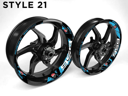 Ducati 959 Motorcycle Half Wheels Rim Wrap Decal Sticker Kit - Speed Army