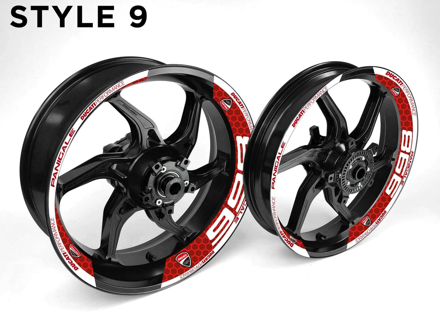 Ducati 998 Motorcycle Half Wheels Rim Wrap Decal Sticker Kit - Speed Army