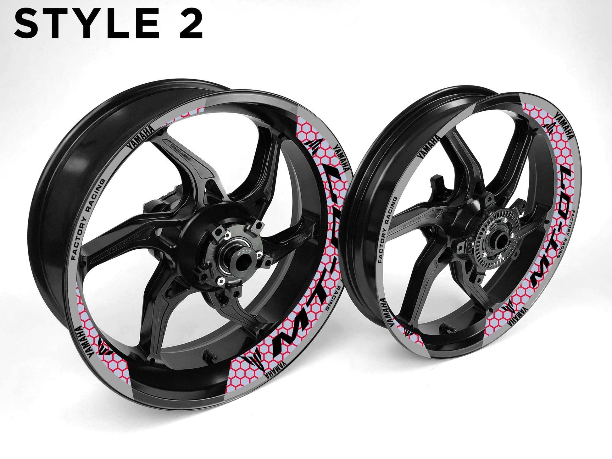 Yamaha MT-07 Motorcycle Half Wheels Rim Wrap Decal Sticker Kit - Speed Army