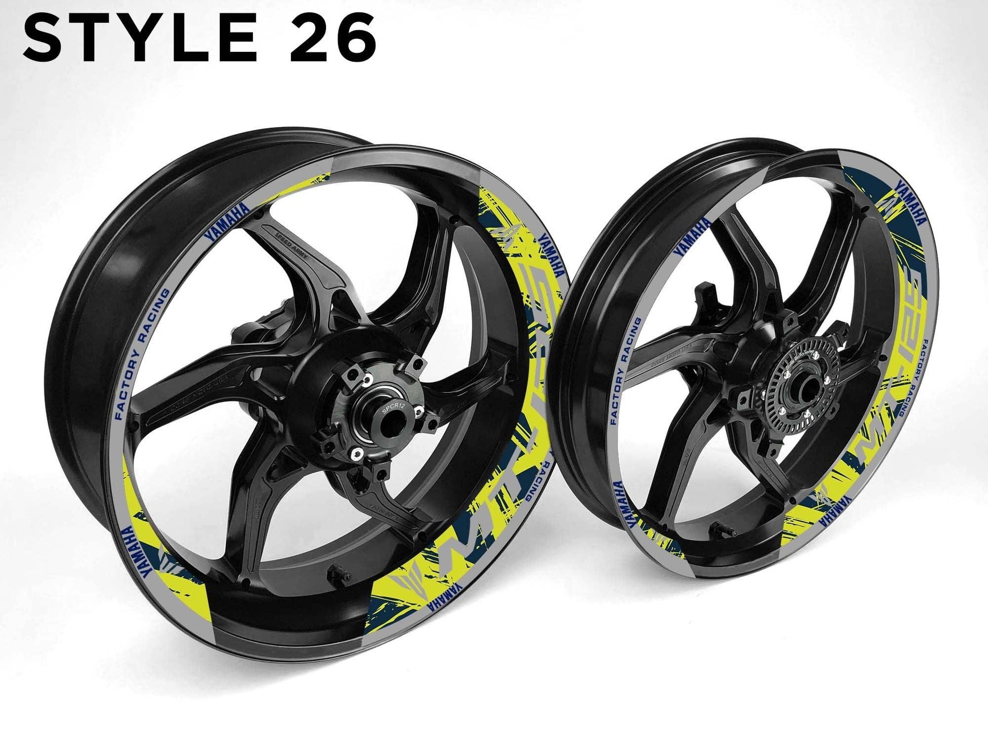 Yamaha MT-125 Motorcycle Half Wheels Rim Wrap Decal Sticker Kit - Speed Army