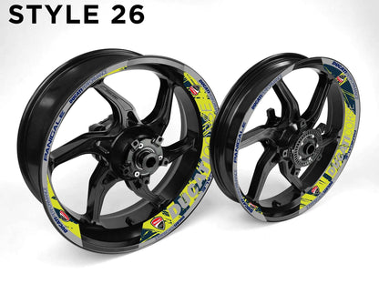 Ducati Corse Motorcycle Half Wheels Rim Wrap Decal Sticker Kit - Speed Army