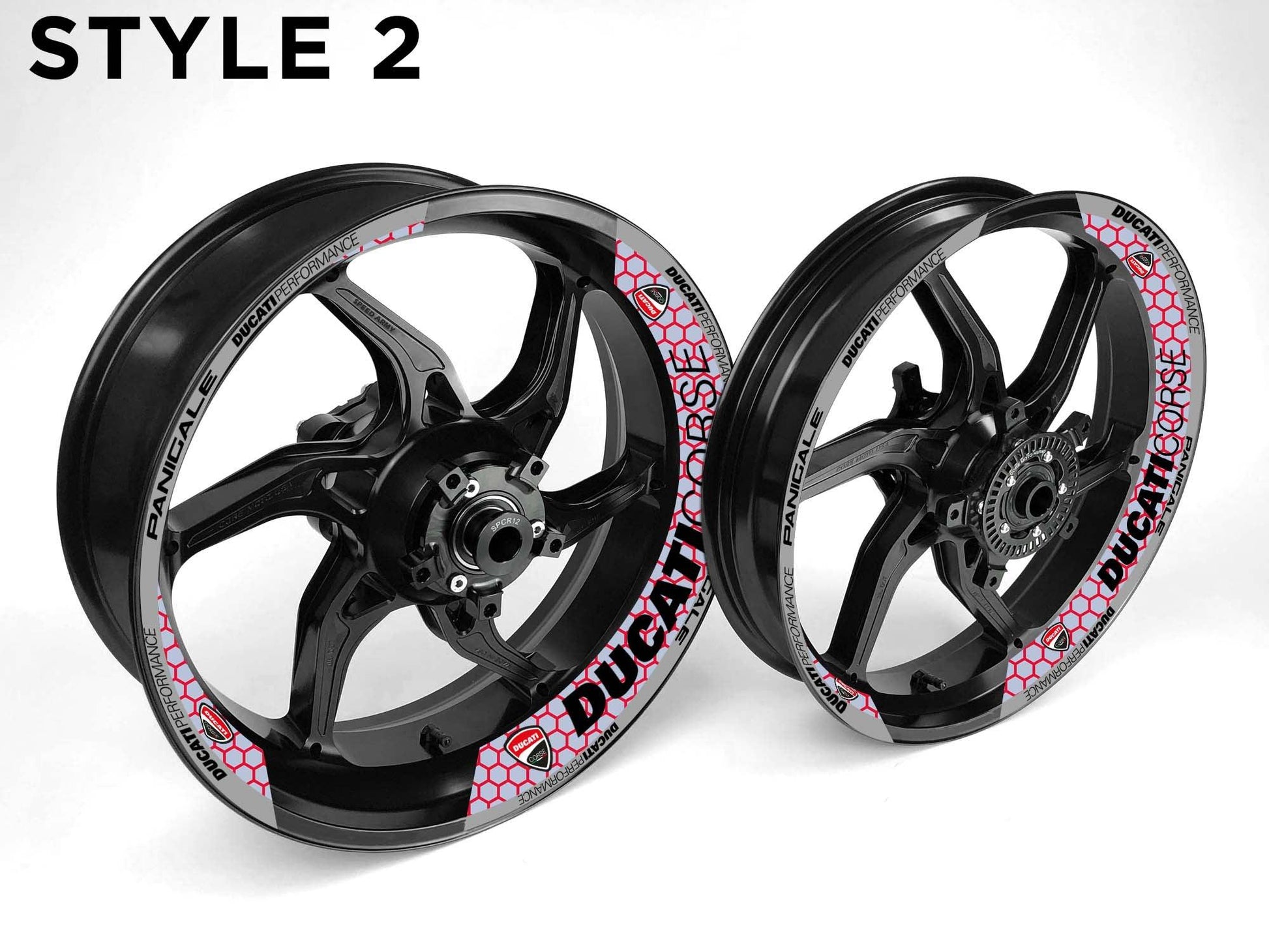 Ducati Corse Motorcycle Half Wheels Rim Wrap Decal Sticker Kit - Speed Army