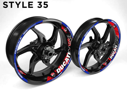 Ducati Corse Motorcycle Half Wheels Rim Wrap Decal Sticker Kit - Speed Army