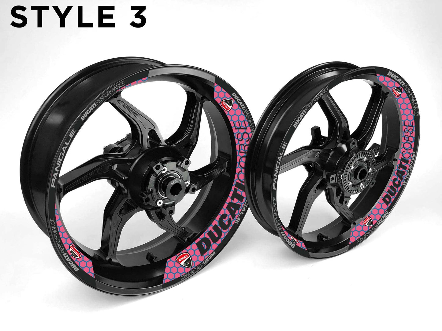Ducati Corse Motorcycle Half Wheels Rim Wrap Decal Sticker Kit - Speed Army