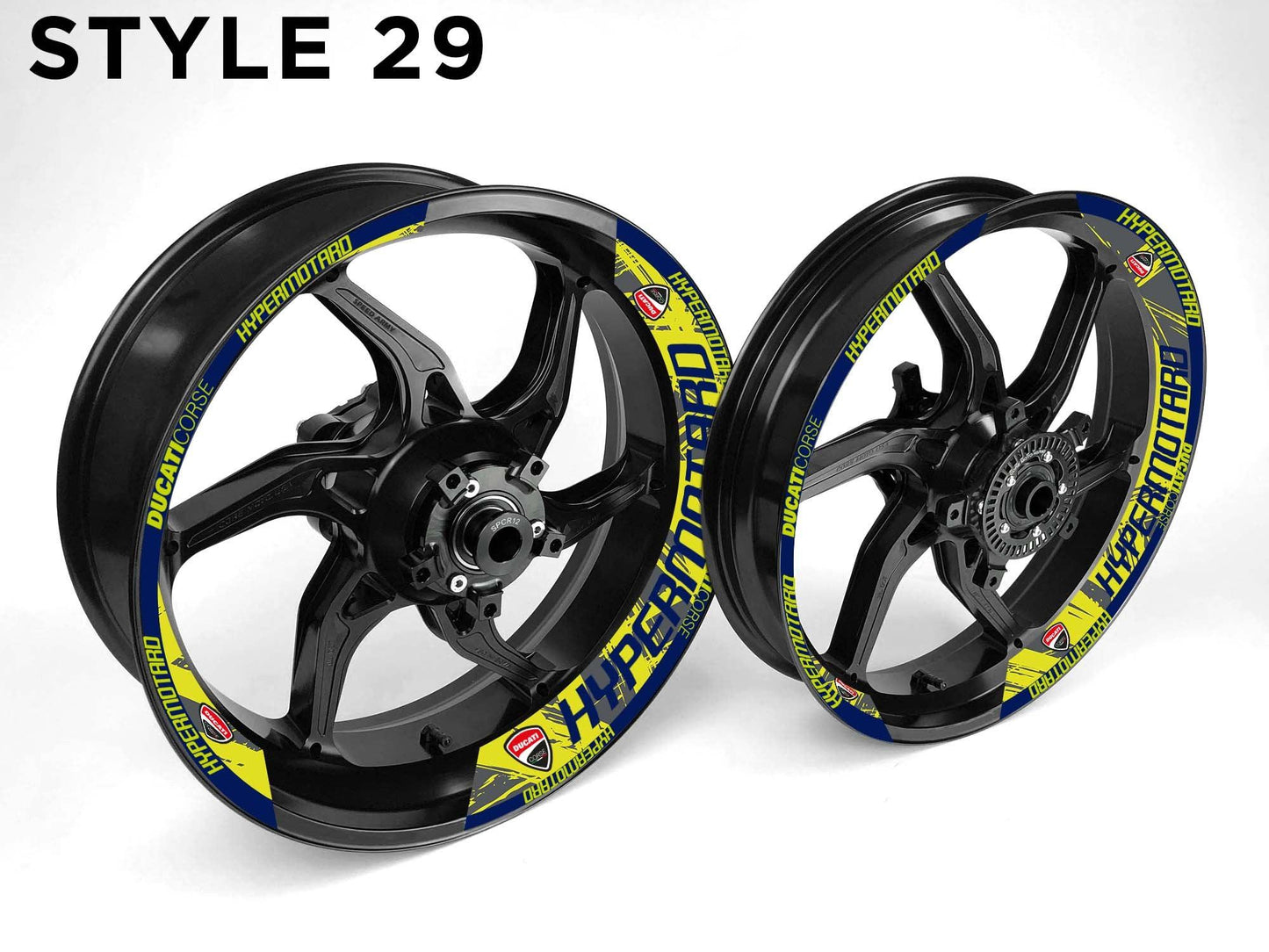 Ducati Hypermotard Motorcycle Half Wheels Rim Wrap Decal Sticker Kit - Speed Army
