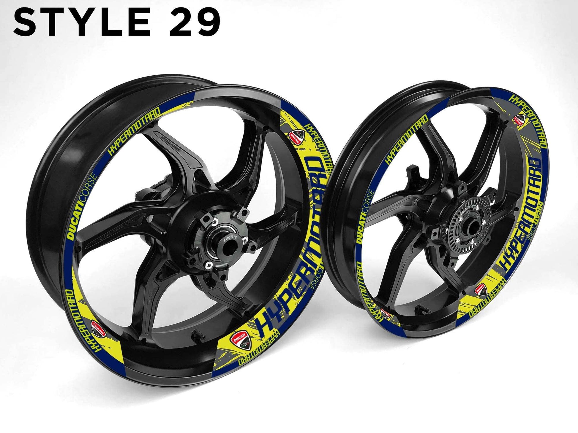 Ducati Hypermotard Motorcycle Half Wheels Rim Wrap Decal Sticker Kit - Speed Army