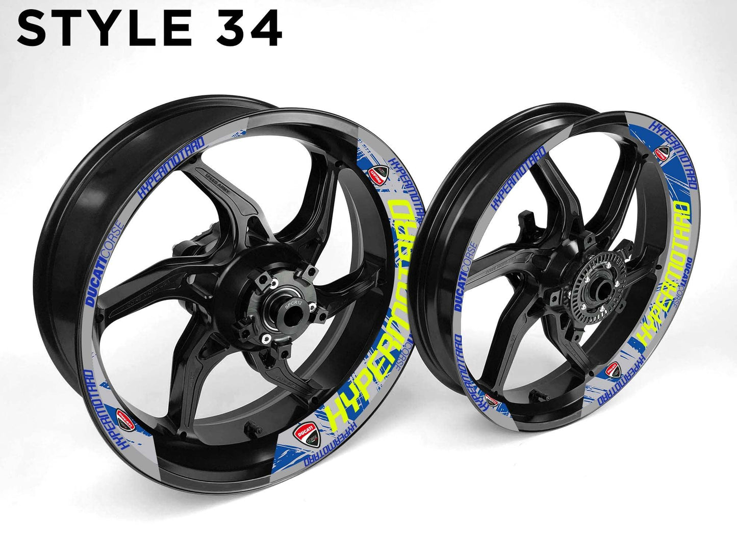 Ducati Hypermotard Motorcycle Half Wheels Rim Wrap Decal Sticker Kit - Speed Army