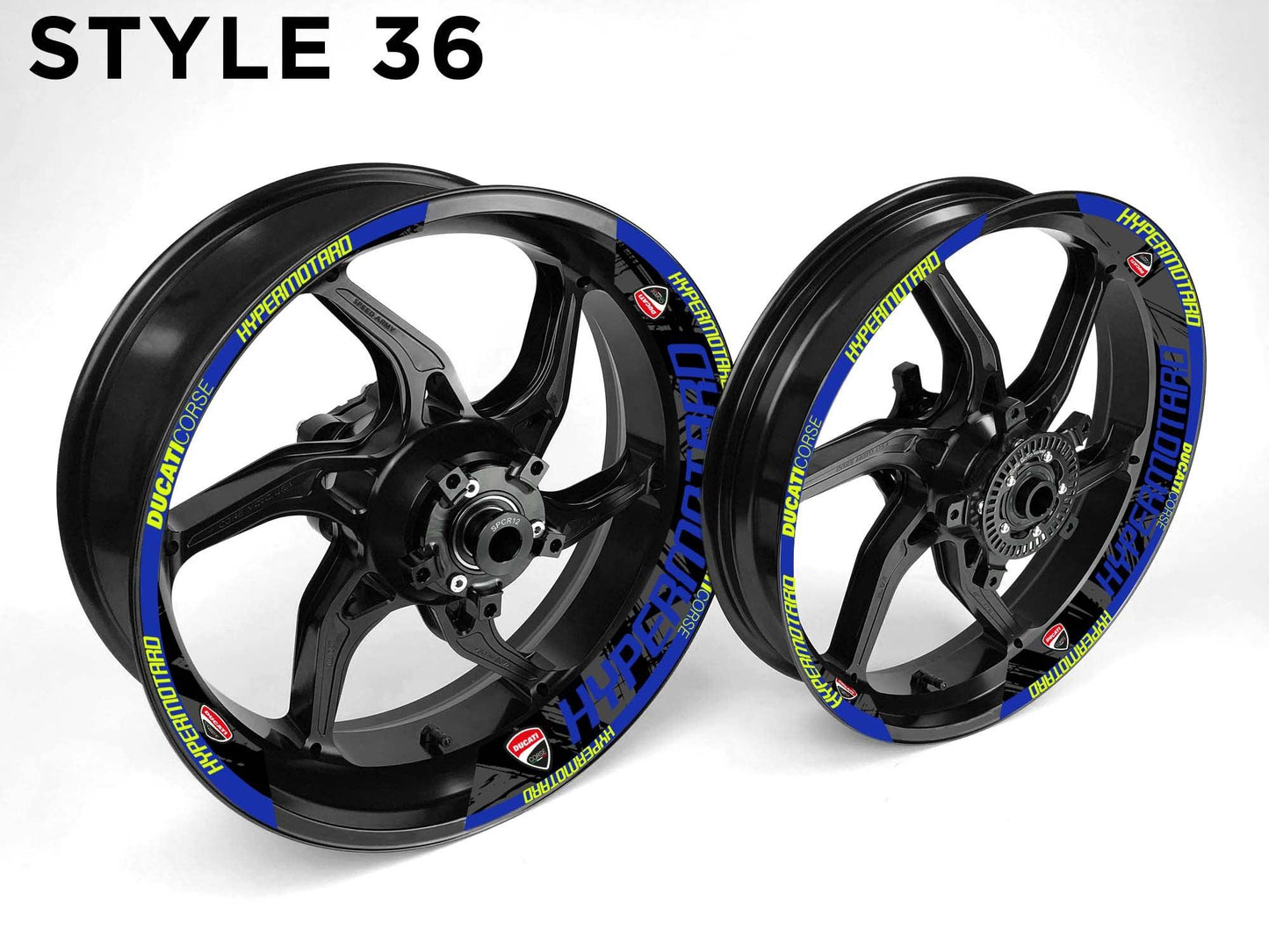 Ducati Hypermotard Motorcycle Half Wheels Rim Wrap Decal Sticker Kit - Speed Army